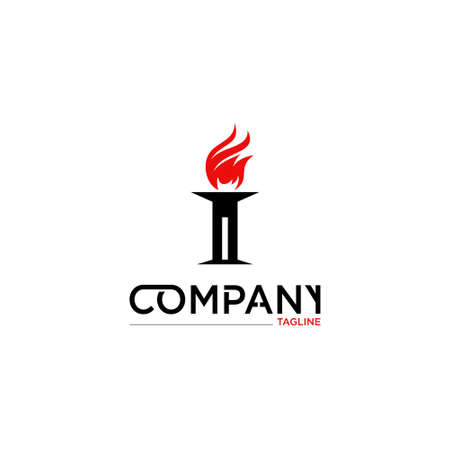 Creative torch logo. design vector.のイラスト素材