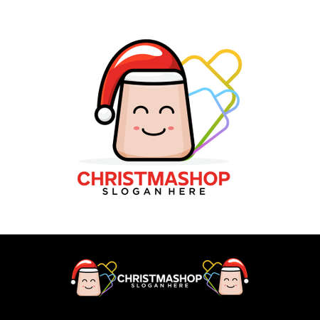 Christmas shop icon design vector templateのイラスト素材