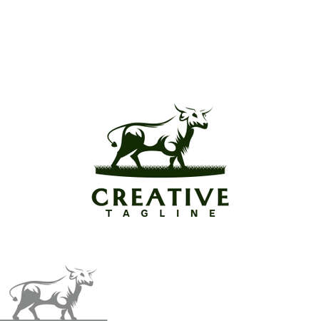 Animal cow , strong design vector templateのイラスト素材