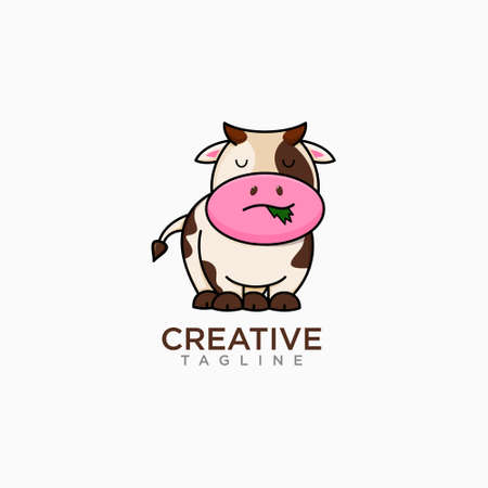 Creative Animal. Cow Logo design vector.のイラスト素材
