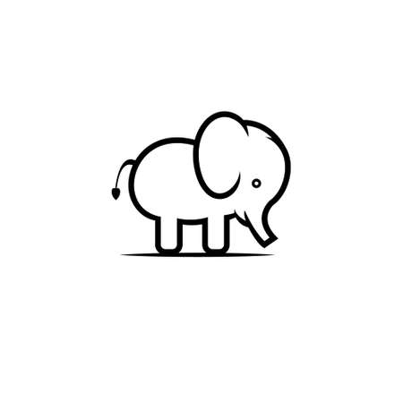 This is a elephant, line art illustration templateのイラスト素材