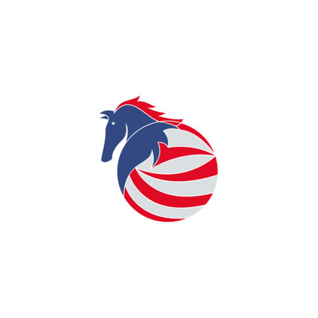 Pegasus with american concept . design vector templateのイラスト素材