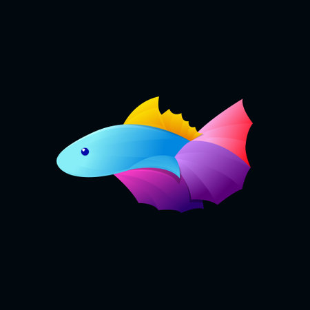 colorful fish design vector  templateのイラスト素材