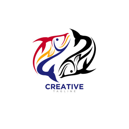 Creative Fish Logo design vector template.のイラスト素材