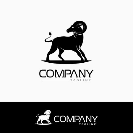 Creative goat logo, design vector templateのイラスト素材