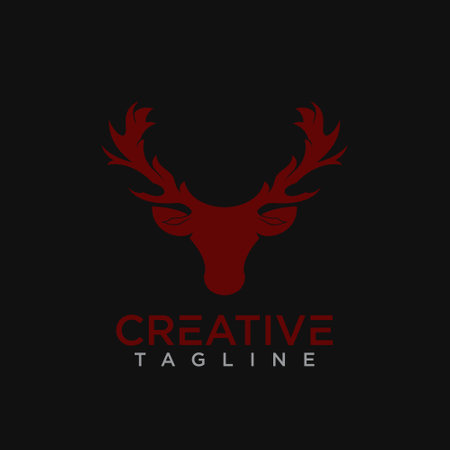Creative Deer head. Wine Logo design vector template.のイラスト素材