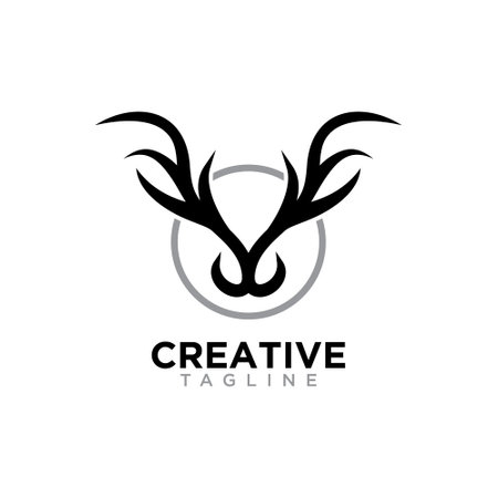 Creative Deer head. Wine Logo design vector template.のイラスト素材