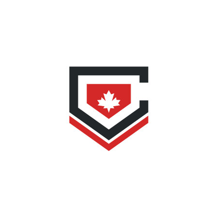 Creative c logo with canada leaf concept design vectorのイラスト素材