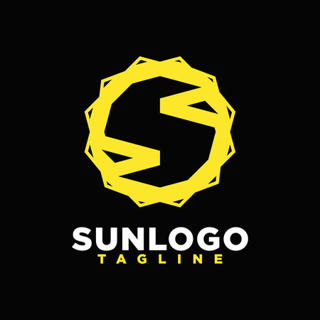 Gear logo with sun concept design vector template