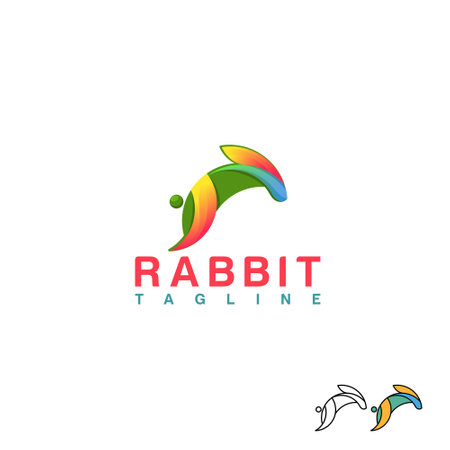 Rabbit logo, creative design vector templateのイラスト素材