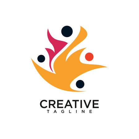 people group logo. creative design vectorのイラスト素材