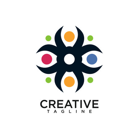 people group logo. creative design vectorのイラスト素材