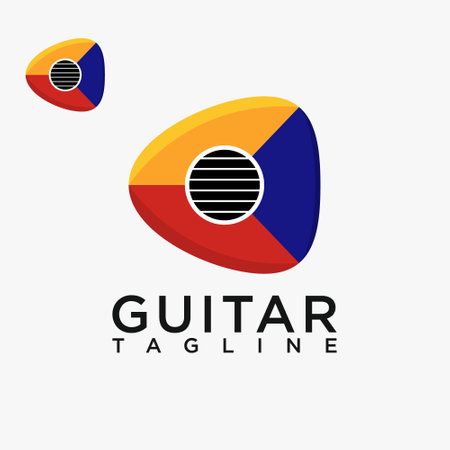 Guitar logo, creative design vectorのイラスト素材