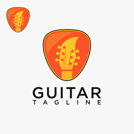 Guitar logo, creative design vectorのイラスト素材