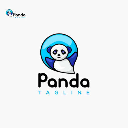 Panda logo, creative design vectorのイラスト素材