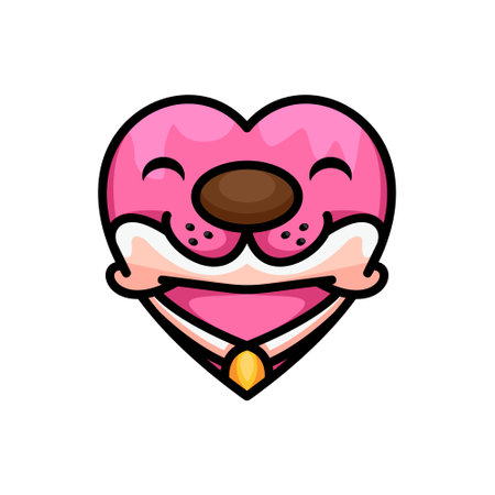 Face dog with heart concept design vectorのイラスト素材