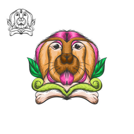 Dog face , creative design vector templateのイラスト素材