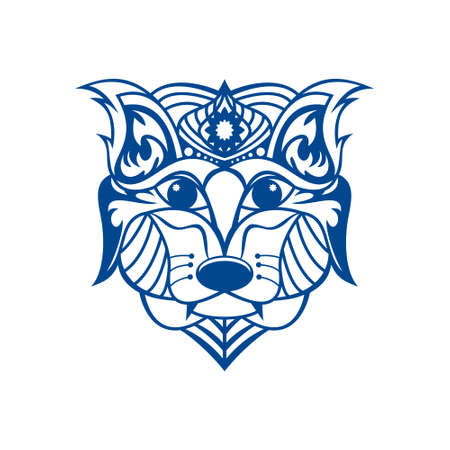 Dog head with line art style design vectorのイラスト素材