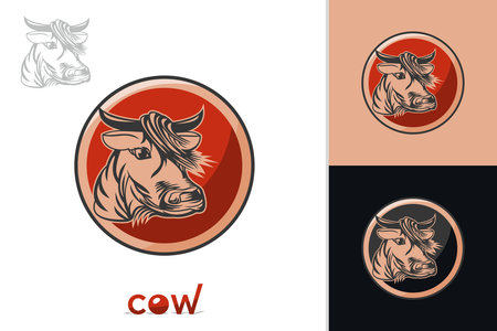 Cow logo , creative design vector templateのイラスト素材