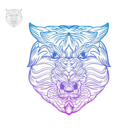 Tiger with line art style design vectorのイラスト素材