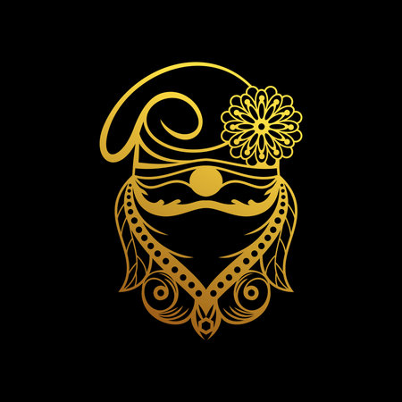 Abstract floral with gnomes concept design vectorのイラスト素材