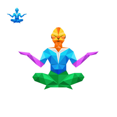 Meditation logo with people concept design vectorのイラスト素材