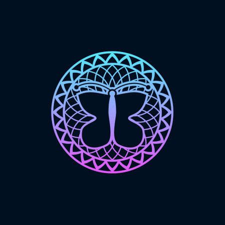 Butterfly with mandala concept design vectorのイラスト素材