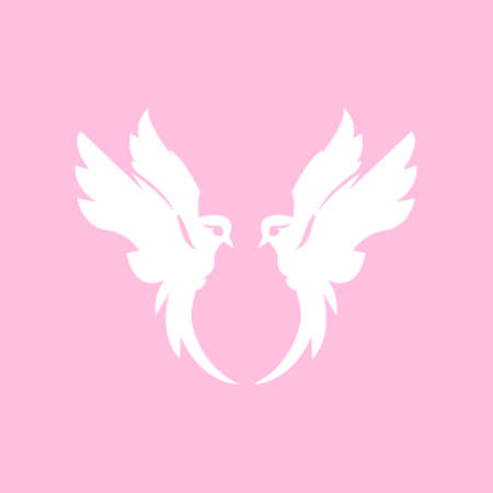 Birds with love concept design vector templateのイラスト素材