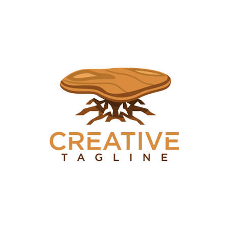 Table and root logo, creative design vectorのイラスト素材