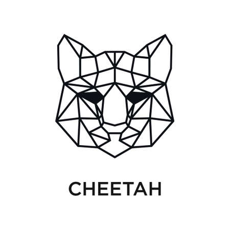 Cheetah with polygon style design vector templateのイラスト素材