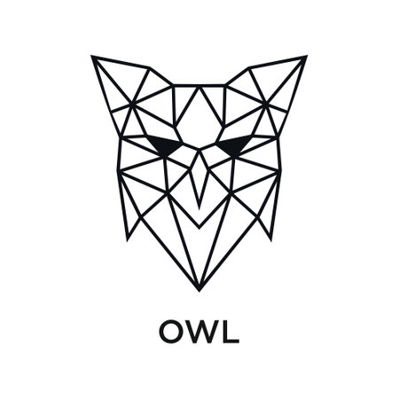 Owl with polygon style design vector templateのイラスト素材