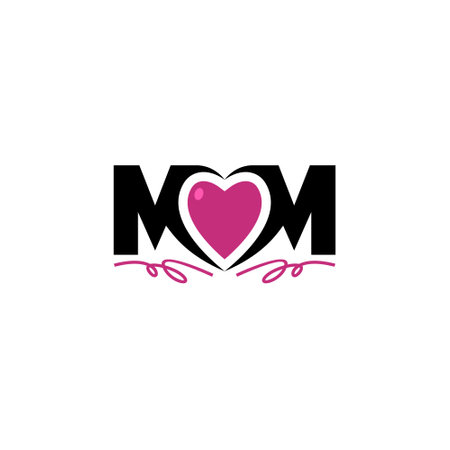 Mom with heart concept design vector templateのイラスト素材
