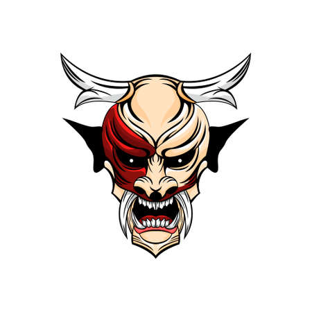Demon with flat style design vector templateのイラスト素材