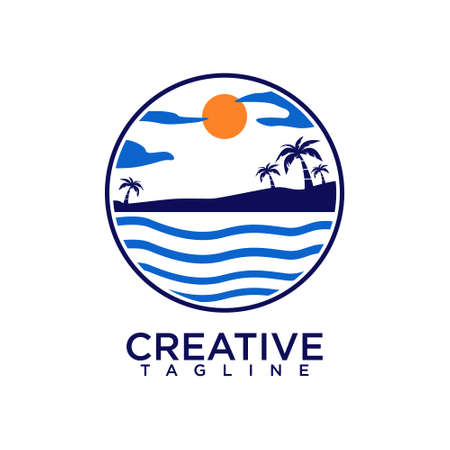 Beach logo design vector templateのイラスト素材