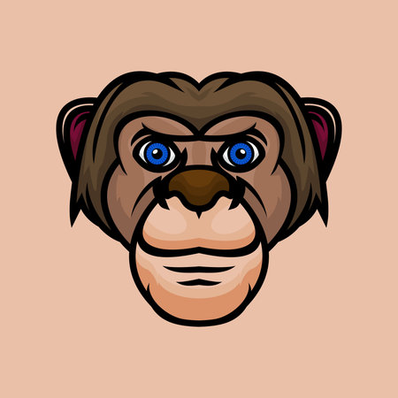Monkey face design vector templateのイラスト素材