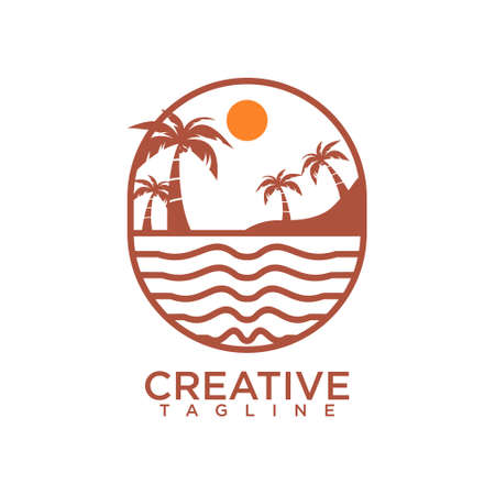 Beach logo design vector templateのイラスト素材