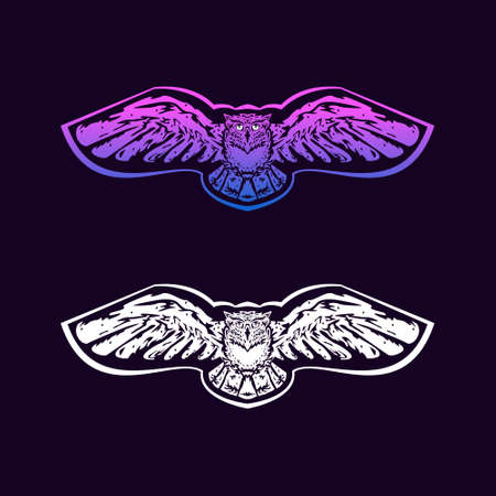 Owl flying design vector templateのイラスト素材
