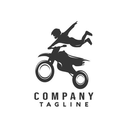 Moto cross logo design vectorのイラスト素材