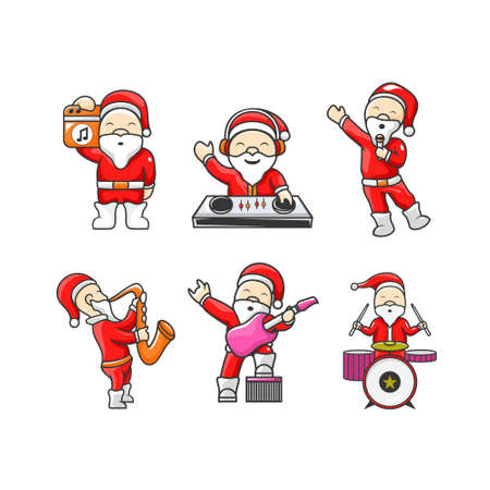 Character christmas with music concept design vectorのイラスト素材