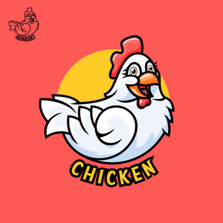 Chicken logo animal design vectorのイラスト素材