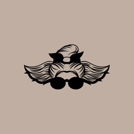 Messy bun line art with wings design vectorのイラスト素材