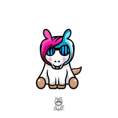 Cute animal unicorn design vectorのイラスト素材