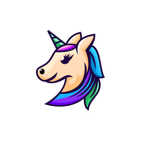 Unicorn head   animal design vectorのイラスト素材
