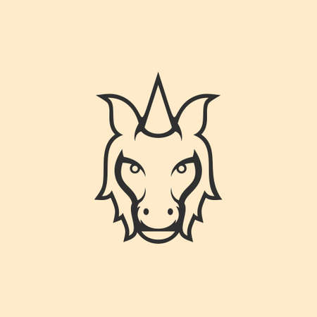 Animal unicorn with line art style design vectorのイラスト素材