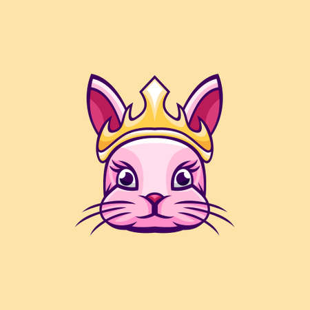 Easter bunny with queen concept design vectorのイラスト素材