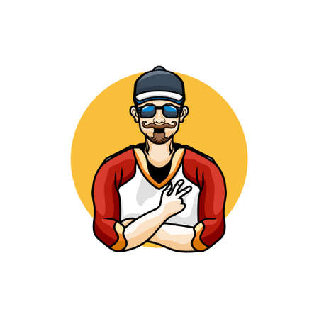 Character men people design vector templateのイラスト素材