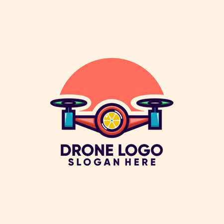 Drone  with orange concept  design vectorのイラスト素材