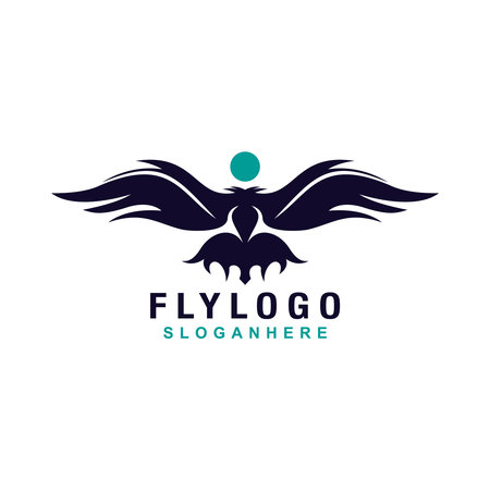 Fly logo with wings concept design vectorのイラスト素材
