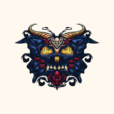 Butterfly skull animal design vectorのイラスト素材