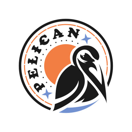 Silhouette animal pelican logo designのイラスト素材
